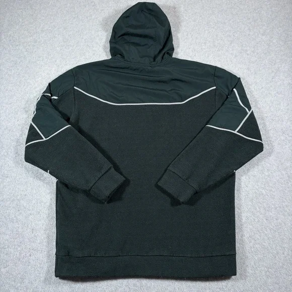 Adidas Hoodie Mens Large Green Fleece Pullover Embroidered Center Logo Sporty - Picture 3 of 7